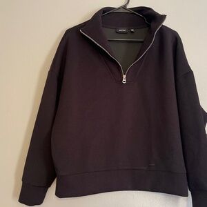 RD Style Mid-Zip Black Soft Sweatshirt-NWT